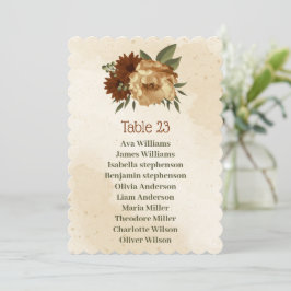 rustikale Terracotta-Sitzkarte Einladung