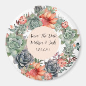 Rustikale Terracotta und Silberseide - Magnet für (Vorne)