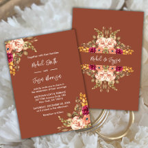 Rustikale Terracotta Wasserfarben Bläserner Herbst