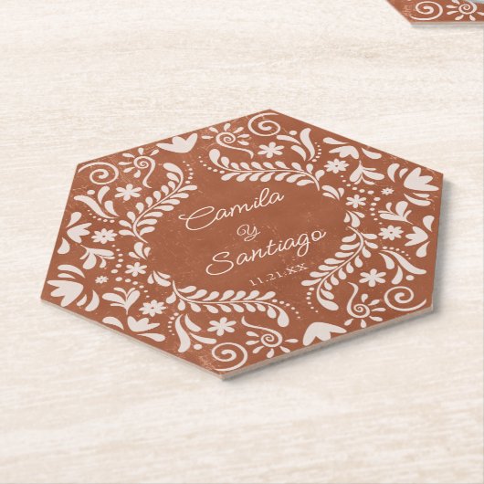 Rustikale Terracotta Wedding Untersetzer (angewinkelt)