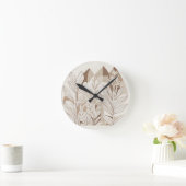 Rustikale Terracotta-Wildblume Boho Eclectic Desig Runde Wanduhr (Zuhause)