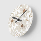 Rustikale Terracotta-Wildblume Boho Eclectic Desig Runde Wanduhr (Winkel)