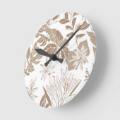 Rustikale Terracotta-Wildblume Boho Eclectic Desig Runde Wanduhr (Winkel)