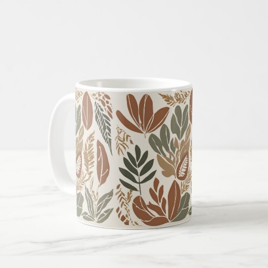 Rustikale Terracotta Wildblume Boho Eclectic Sprin Kaffeetasse (Vorderseite Links)