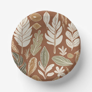 Rustikale Terracotta Wildblume Boho Spring Style Pappteller