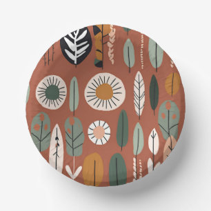 Rustikale Terracotta Wildblume Boho Spring Style Pappteller