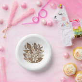 Rustikale Terracotta Wildblume Boho Spring Style Pappteller (Party)