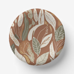 Rustikale Terracotta Wildblume Boho Spring Style Pappteller