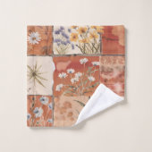 Rustikale Terracotta Wildblume Boho Vintag Earthy Badhandtuch Set (Waschlappen)