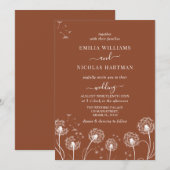 Rustikale Terracotta-Wildblume Hochzeit Einladung (Vorne/Hinten)