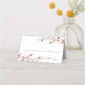 Rustikale Terracotta Wildblume Hochzeit Platzkarte (Vorderseite)