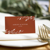 Rustikale Terracotta Wildblume Hochzeit Platzkarte