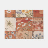 Rustikale Terracotta Wildblume Patchwork Boho Spri Fußmatte (Vorderseite)