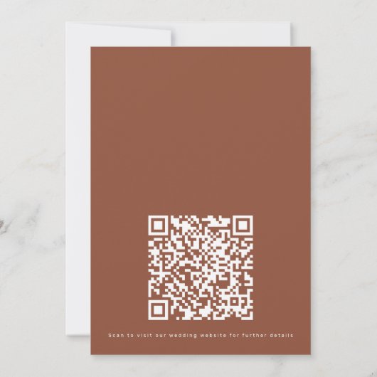 Rustikale Terracotta-Wildblumen Hochzeit Einladung (Rückseite)