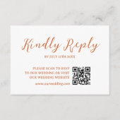 Rustikale Terrakotta-Blumen-Hochzeit QR-Code-RSVP- RSVP Karte (Vorderseite)
