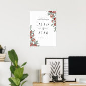 Rustikale Terrakotta-Blumen-Hochzeitstafel Poster (Heimbüro)
