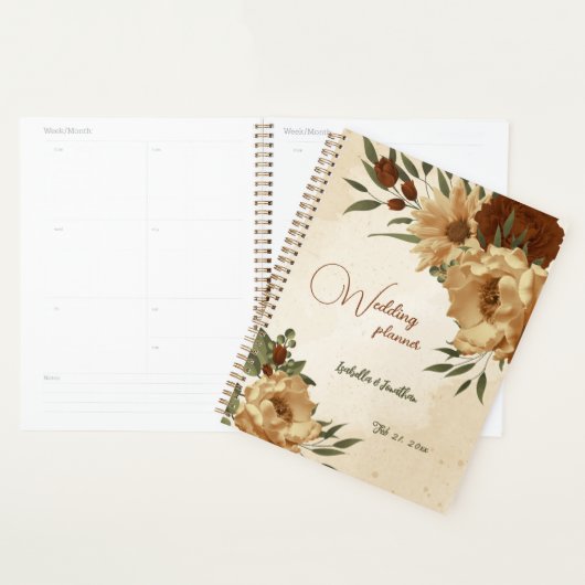 rustikale Terrakotta Blumengrün Hochzeit Planer (Anzeige)