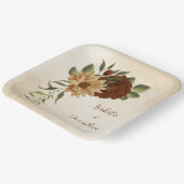 rustikale Terrakotta Blumengrün Pappteller (Gewinkelt)