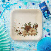 rustikale Terrakotta Blumengrün Pappteller (Party)