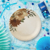 rustikale Terrakotta Blumengrün Pappteller (Party)