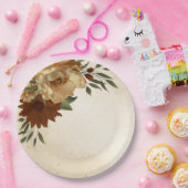 rustikale Terrakotta Blumengrün Pappteller (Party)