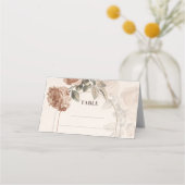 Rustikale Terrakotta Blumengrün Platzkarte (Vorderseite)