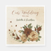 rustikale Terrakotta Blumengrün Serviette (Vorderseite)