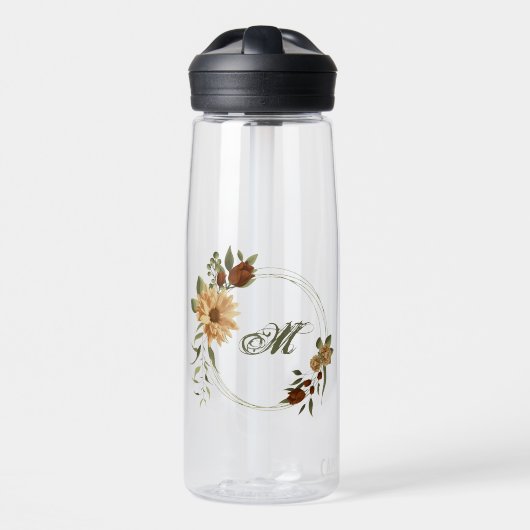 rustikale Terrakotta Blumengrün Trinkflasche (Vorne)