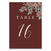 Rustikale Terrakotta-Blumenhochzeit Tischnummer (Vorderseite)