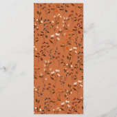 Rustikale Terrakotta-Blumenhochzeitsmenü Menükarte (Rückseite)
