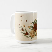 rustikale Terrakotta-Blumenpracht Kaffeetasse (Vorderseite Links)