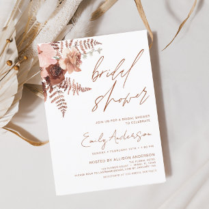 Rustikale Terrakotta-Floral-Boho-Hochzeitsdusche a Flyer