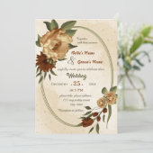 rustikale Terrakotta, geometrische Hochzeit Einladung (Stehend Vorderseite)