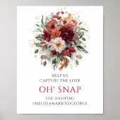 Rustikale Terrakotta-Herbst-Blumen-Oh-Snap-Sign Poster (Vorne)