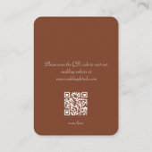 Rustikale Terrakotta-Herbst-Hochzeit mit QR-Code Begleitkarte (Rückseite)