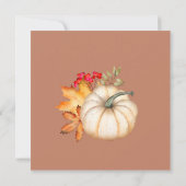 Rustikale Terrakotta Herbstkuppen Pumpkins Hochzei Dankeskarte (Rückseite)