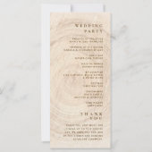 Rustikale Terrakotta-Hochzeitsprogramm mit Holzsch (Rückseite)