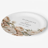 Rustikale Terrakotta-Pampas-Boho-Blumen-Herbsthoch Pappteller (Schrägansicht)