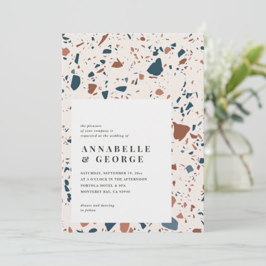 Rustikale Terrazzo Typografie Moderne Teracotta Bl (Stehend Vorderseite)