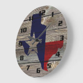Rustikale Texas auf authentischem Holz Große Wanduhr (Winkel)
