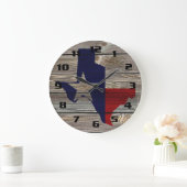 Rustikale Texas auf authentischem Holz Große Wanduhr (Zuhause)