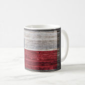 Rustikale Texas Lone Star Flagge auf verwittertem Kaffeetasse (VorderseiteRechts)