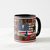 Rustikale Texas Lone Star Texas Long Horn Tasse (VorderseiteRechts)