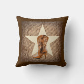 Rustikale Texas Star Western Country Cowgirl Boot Kissen (Rückseite)