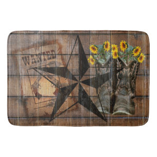 Rustikale Texas Star Western Pistol Cowboy Boots Badematte