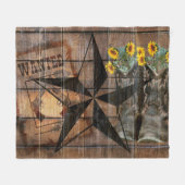 Rustikale Texas Star Western Pistol Cowboy Boots Fleecedecke (Vorderseite (Horizontal))