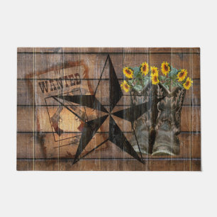 Rustikale Texas Star Western Pistol Cowboy Boots Fußmatte
