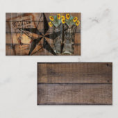 Rustikale Texas Star Western Pistol Cowboy Boots Visitenkarte (Vorne/Hinten)