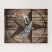 rustikale Texas Stars Cowboy Pistolen Western Land Puzzle (Horizontal)