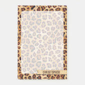 Rustikale Textil Leopard Print Add Name Large Post-it Klebezettel (Vorderseite)